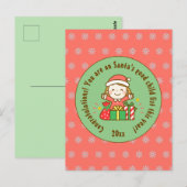 Santa Clauseからのクリスマス・ニース・リスト・キッズ・ギフト ポストカード (正面/裏面)