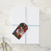 Santa Clauseは笑顔で手を振る ギフトタグ (より糸つき)