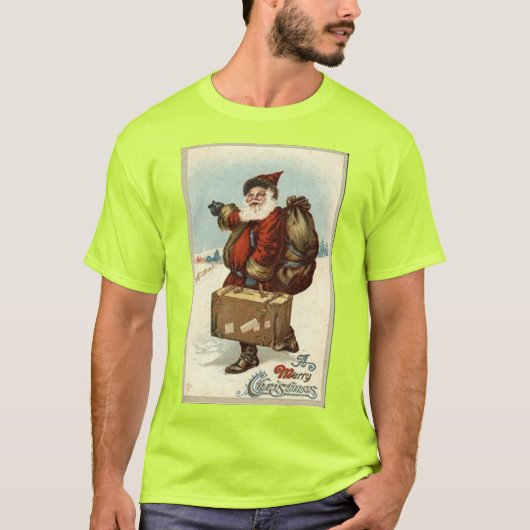 Santa Clauseスーツケースはがき Tシャツ (正面)