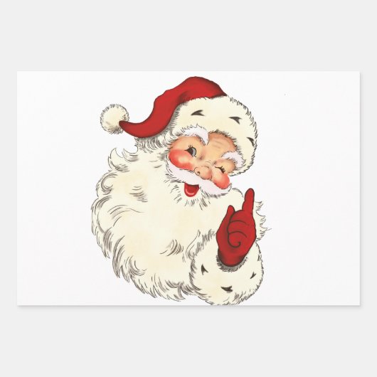 Santa Clauseヴィンテージアンティークレトロ ラッピングペーパーシート (正面)
