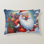 Santa Clause Christmas Happy New Year アクセントクッション<br><div class="desc">デジタルコンピュータアニマルアート – カレッポップ・アートのジアート – Santa Clauseコンピュータイメージ</div>