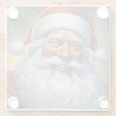 Santa Clause Christmas Happy New Year ガラスコースター (裏面)