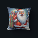 Santa Clause Christmas Happy New Year クッション<br><div class="desc">デジタルコンピュータアニマルアート – カレッポップ・アートのジアート – Santa Clauseコンピュータイメージ</div>