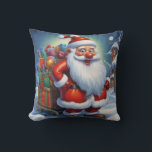 Santa Clause Christmas Happy New Year クッション<br><div class="desc">デジタルコンピュータアニマルアート – カレッポップ・アートのジアート – Santa Clauseコンピュータイメージ</div>
