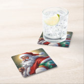 Santa Clause Christmas Happy New Year スクエアペーパーコースター (インサイチュ)