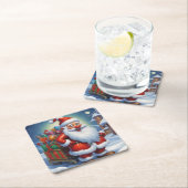 Santa Clause Christmas Happy New Year スクエアペーパーコースター (インサイチュ)