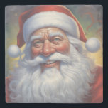 Santa Clause Christmas Happy New Year ストーンコースター<br><div class="desc">デジタルコンピュータアニマルアート – カレッポップ・アートのジアート – Santa Clauseコンピュータイメージ</div>