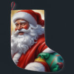 Santa Clause Christmas Happy New Year スモールクリスマスストッキング<br><div class="desc">デジタルコンピュータアニマルアート – カレッポップ・アートのジアート – Santa Clauseコンピュータイメージ</div>