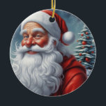 Santa Clause Christmas Happy New Year セラミックオーナメント<br><div class="desc">デジタルコンピュータアニマルアート – カレッポップ・アートのジアート – Santa Clauseコンピュータイメージ</div>