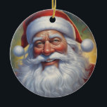 Santa Clause Christmas Happy New Year セラミックオーナメント<br><div class="desc">デジタルコンピュータアニマルアート – カレッポップ・アートのジアート – Santa Clauseコンピュータイメージ</div>