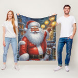 Santa Clause Christmas Happy New Year フリースブランケット<br><div class="desc">デジタルコンピュータアニマルアート – カレッポップ・アートのジアート – Santa Clauseコンピュータイメージ</div>