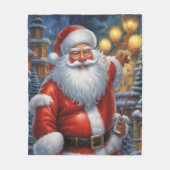 Santa Clause Christmas Happy New Year フリースブランケット (正面)