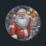 Santa Clause Christmas Happy New Year ペーパープレート<br><div class="desc">デジタルコンピュータアニマルアート – カレッポップ・アートのジアート – Santa Clauseコンピュータイメージ</div>