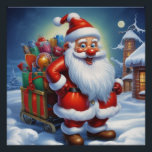 Santa Clause Christmas Happy New Year ポスター<br><div class="desc">デジタルコンピュータアニマルアート – カレッポップ・アートのジアート – Santa Clauseコンピュータイメージ</div>