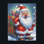 Santa Clause Christmas Happy New Year ポストカード<br><div class="desc">デジタルコンピュータアニマルアート – カレッポップ・アートのジアート – Santa Clauseコンピュータイメージ</div>