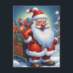 Santa Clause Christmas Happy New Year ポストカード<br><div class="desc">デジタルコンピュータアニマルアート – カレッポップ・アートのジアート – Santa Clauseコンピュータイメージ</div>