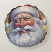 Santa Clause Christmas Happy New Year ラウンドクッション (裏面)