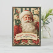 Santa Clause Christmas Vintage シーズンカード (スタンド正面)