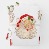 Santa Clause Collage Decopage Decopagingレトロ ラッピングペーパーシート (インサイチュ)