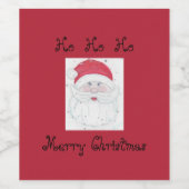 Santa Clause "Ho Ho"クリスマス ワインラベル (シングルラベル)