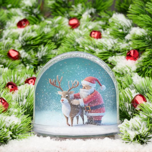 Santa Clause & Rudolf Christmas Snow Globe (クリスマス)