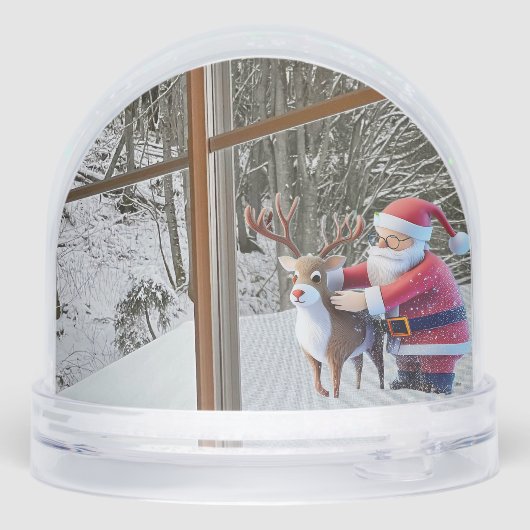 Santa Clause & Rudolf Christmas Snow Globe (裏面)