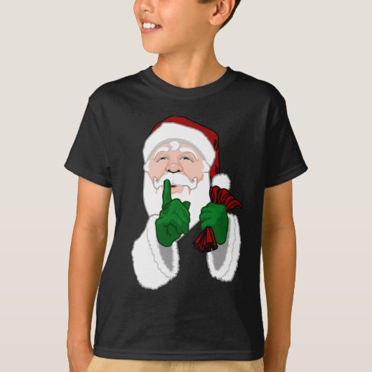 Santa Clause ShirtオーガニックおもしろいキッズサンタTシャツ Tシャツ (正面)