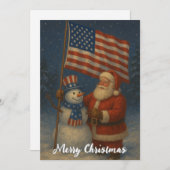 Santa Clause with Snowman Christmas シーズンカード (正面/裏面)