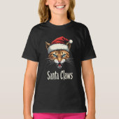 Santa Claws Angry Cat Christmas - Funny Christmas Tシャツ (正面)