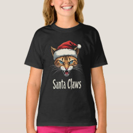 Santa Claws Angry Cat Christmas - Funny Christmas Tシャツ