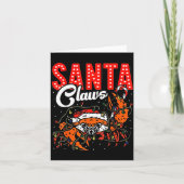Santa Claws Christmas Funny Crab Lights Holiday Ca カード (正面)