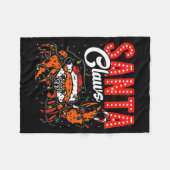 Santa Claws Christmas Funny Crab Lights Holiday Ca フリースブランケット (正面(横))