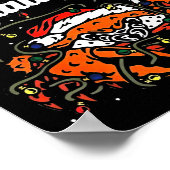 Santa Claws Christmas Funny Crab Lights Holiday Ca ポスター (角)