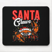 Santa Claws Christmas Funny Crab Lights Holiday Ca マウスパッド (正面)