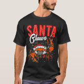 Santa Claws Christmas Funny Crab Lights Holiday Ca Tシャツ (正面)