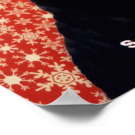 Santa "Claws" Claus Funny Black Cat Poster Art ポスター (角)