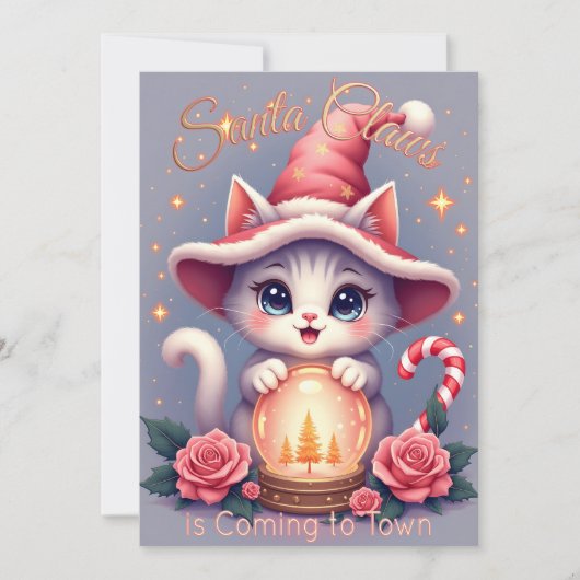 Santa Claws – Cute Holiday Cat Design カード (正面)