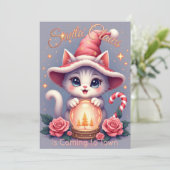 Santa Claws – Cute Holiday Cat Design カード (スタンド正面)