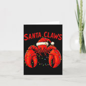 Santa Claws Funny Christmas Lobster With Lights  カード (正面)