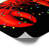 Santa Claws Funny Christmas Lobster With Lights  ポスター (角)