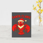 Santa Claws Lobster Christmas Lights Holiday Desig カード (黄色い花)