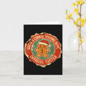 Santa Cookie Testing Department Taster Christmas  カード (黄色い花)