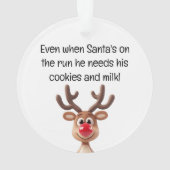 Santa Cookies and Milk Christmas Acrylic Ornament オーナメント (裏面)