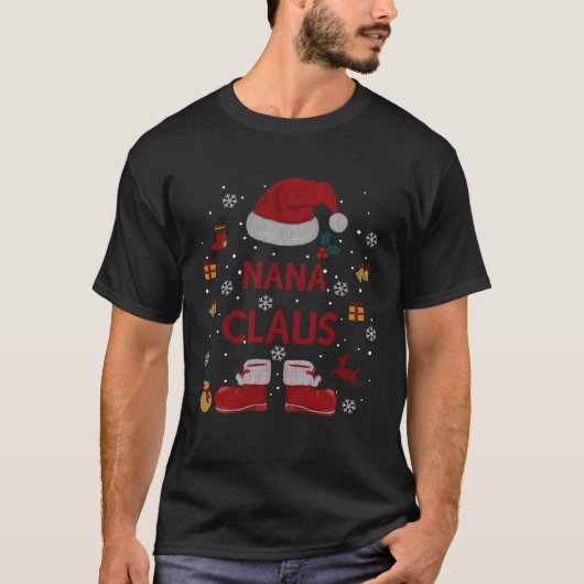 Santa Costume Nana Claus Xmas Pyjama Tシャツ (正面)