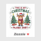 Santa Cow Xmas Tree Lights This Is My Christmas Pa シール (シート)