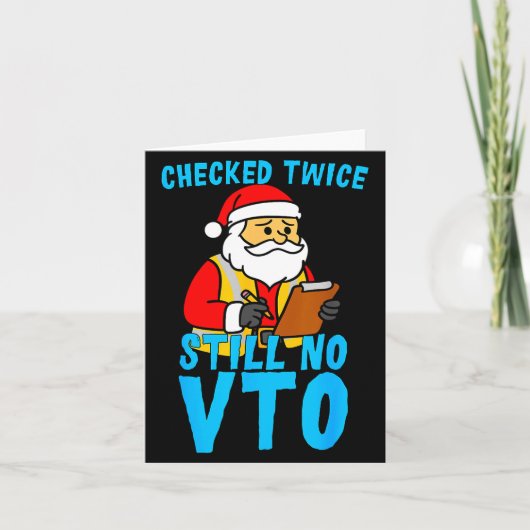 Santa Coworker Christmas Swagazon Checked Twice St カード (正面)