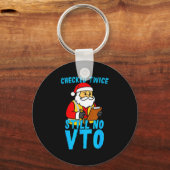 Santa Coworker Christmas Swagazon Checked Twice St キーホルダー (正面)