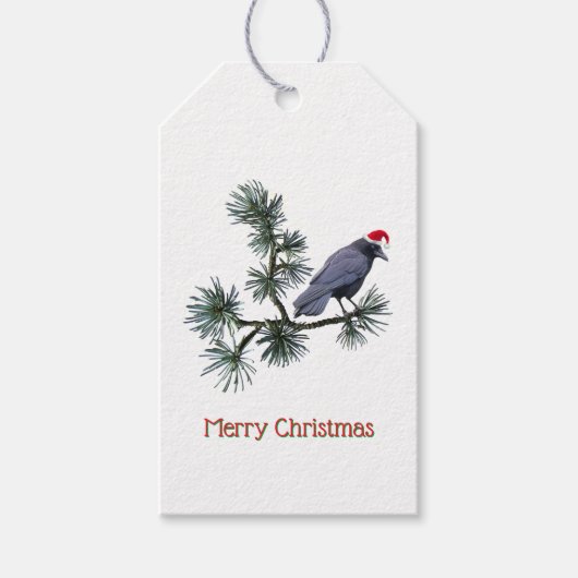 Santa Crow Pine Gift Tags ギフトタグ (正面)