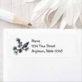 Santa Crow Pine Return Address Labels ラベル (インサイチュ)