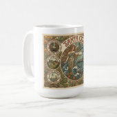 Santa Cruz California Art‑Nouveau Coast コーヒーマグカップ (正面左)